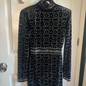 Elegant Black Studded Dress